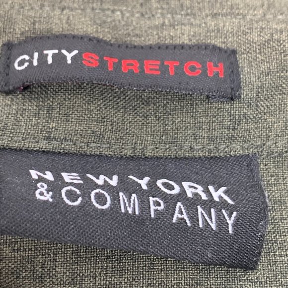 New York & Company Button Down Blouse Long Sleeve Collared Large Green Top‎ - Picture 5 of 12